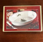 Spode Christmas Tree 12.75 Ceramic Oval Rim Dish With Sentiment W/box. Fixed Price $19.95.