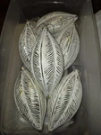Euc Vickerman 6" Brushed Feather Christmas Ornaments In Silver (set Of 6). Fixed Price $30.00.