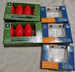 Christmas Outdoor Light Bulbs Red & Clear Holiday Time 7W Lot Of 14. Fixed Price $8.23.