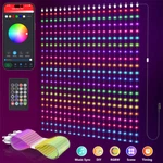 6.6' Smart Curtain String Lights 400 Led Rgb Fairy App Control Diy Hanging. Fixed Price $39.99.