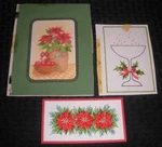 Christmas Poinsettia Basket Jar & Glass 3PCS 5.5X7" Greeting Card Art #5420 6657. Fixed Price $20.25.