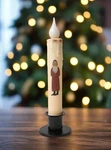 Primitive Handcrafted Christmas 7" Belsnickle Santa Led Timer Taper Candle. Fixed Price $9.00.