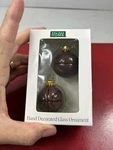 Holiday Home Blown Glass Basket Ball Ornament #649018 In Package Hand Decorated. Fixed Price $6.86.