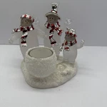 Snowman Trio Candle Holder Christmas Holiday Tealight Votive Frosted Acrylic New. Fixed Price $22.00.