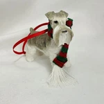 Sandicast Christmas Ornament, Gray Schnauzer Dog Hand Painted Animal. Fixed Price $19.94.