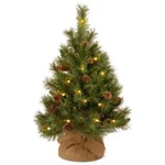 National Company 3 Ft Pre-lit Mini Artificial Christmas Tree, Pinecones. Fixed Price $44.99.