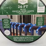 Holiday Time - 24 Ft Led Blue Crystal Rope Lights White Wire. Fixed Price $16.95.