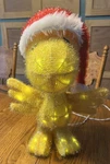 Peanuts 18" Pre Lit Woodstock With Santa Hat Outdoor Holiday Yard Art. Fixed Price $45.00.