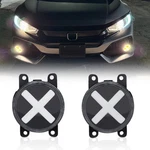 Pair X Shaped Led Front Bumper Fog Lights For 2016-2020 Honda Civic Hatchback. Fixed Price $89.00.