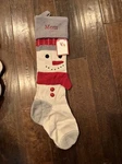 Nwt Pottery Barn Classic Fair Isle Knit Snowman Christmas Stocking Mono Mom. Fixed Price $22.50.