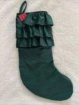 Wondershop Target Christmas Stocking Dark Green Velvet Velour Ruffles Modern Nwt. Fixed Price $14.00.