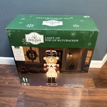 Light Up Pop Nutcracker Holiday Time Fluffy Bear Christmas Decoration 62. Fixed Price $99.99.