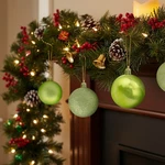 Northlight 24CT Green Kiwi Shatterproof 4-FINISH Christmas Ball Ornaments 2.5". Fixed Price $19.49.