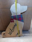 28" Wood Dog Porch Sign Christmas Standing Plaque Double Sided New Farm Red Shed. Fixed Price $49.99.