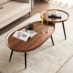 2PCS Mid-century Coffee Set Solid Wood Nesting Accent Droplet Shape. Fixed Price $109.95.