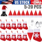 20X Christmas Santa Hat Silverware Holders Socks Tableware Party Supplie. Fixed Price $9.87.