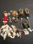 Christmas Ornament Lot Kurt Adler Gallerie Ii Silver Tree Felt Animals Birds. Fixed Price $38.25.