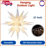 Elf Logic 21" Large Warm White Led Moravian Star Hanging Outdoor Christmas Light. Fixed Price $48.14.