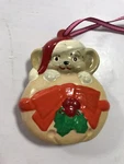 Vintage Ceramic Christmas Mouse Bow Ornament Holiday Decoration Display Tree. Fixed Price $10.77.