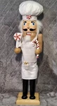 Christmas Nutcracker Chef Cook Candy Cane Apron Wood Decor 14" Holiday Figurine. Fixed Price $18.99.
