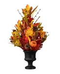 New Glitzhome 24"H Fall Maple Leaf Urn Table Tree. Fixed Price $17.98.