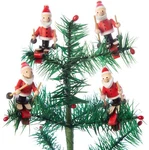 Silver Tree Mini Wooden Santa Skiing Clip Ornaments Set Of 4 Table Decor. Fixed Price $11.58.