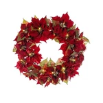 Kurt Adler Lit Christmas Poinsettia Wreath, Warm White Led Light, 24IN. Fixed Price $90.15.