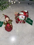 Vintage Kurt Adler Christmas Elf/fairy On Robin 3.5 & Snowman With Broom. Fixed Price $12.00.