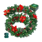 9FT Christmas Garland With 100 Lights Battery Operated,artificial Pine Garlan.... Fixed Price $59.19.