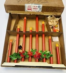 Vtg 1950 Noma Plastic Base 8 Light Staggered Candoliers With Halos Christmas. Fixed Price $250.00.