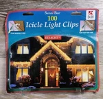 Santas Best 100 Icicle Clips Shingle Or Gutter Christmas String Lights New. Fixed Price $10.00.