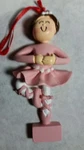 Personalized Ballerina/ballet Brown Hair Christmas Ornament Holiday Gift. Fixed Price $14.95.