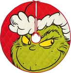 Hallmark Grinch Christmas Tree Skirt 40" Green Dr. Seuss Quilted New. Fixed Price $24.99.