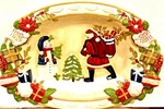 Mercuries 3-D Christmas Platter Santa Claus Serving 18 Boxed. Fixed Price $35.00.