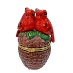 Vintage Cardinal Tricket Box Gift Love Birds Holiday Christmas Fall Porcelain. Fixed Price $10.71.