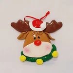Rudolf Reindeer Head Christmas Ornament 3" Polymer Clay Winter Holiday. Fixed Price $15.41.