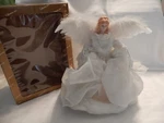 Christmas Tree Topper Roman 14" White Angel Elegant Unlit. Fixed Price $15.00.