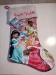 Disney Princess Christmas Stocking Winter Wishes Pink Velour 20 Embroidered Nwt. Fixed Price $14.99.