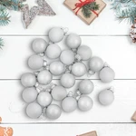 Northlight 24CT Shiny Matte Silver White Glass Ball Christmas Ornament Set 1". Fixed Price $14.49.