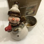 Christmas Tea Light Holder Snowman Woodland Collection Hand Painted Ceramic. Fixed Price $16.00.