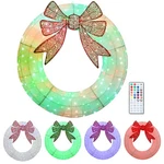 Outsunny 48 In Lighted Christmas Wreath, Holiday Decor With Dual Color Led. Fixed Price $90.99.
