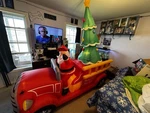 Gemmy Airblown Inflatable Santa Fire Truck Christmas Yard Decor. Fixed Price $50.00.