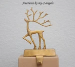 Nib Pottery Barn Small Merry Reindeer Brass Stocking Holder *deer Christmas Gold. Fixed Price $89.95.