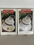 Celebrations Frosted Snowman Plates 8" Candy Dish Crystal Glass Holiday Lot Of 2. Fixed Price $12.00.