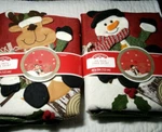 Reindeer Or Snowman Christmas Tree Skirt 3D 48" Red Burlap Your Choicr. Fixed Price $45.00.