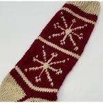 Pottery Barn Christmas Stocking Red Ivory Chunky Knit Snowflake Bells Holiday. Fixed Price $31.46.