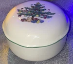 Nikko Christmastime Bon Covered Candy Dish Tree Japan No Box. Fixed Price $19.99.