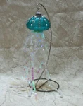 Jelly Fish Glass Christmas Ornament W/ Dangling Beads Tropical Nautical Holiday. Fixed Price $14.95.