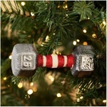 Super Cute 25 Lb Glass Dumbbell Ornament Gift Idea Hanging Decor Xmas Holiday. Fixed Price $24.99.