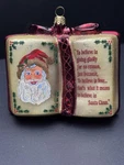 Dillards Trimmings Santa Claus Book Ornament Blown Glass Poland. Fixed Price $14.99.